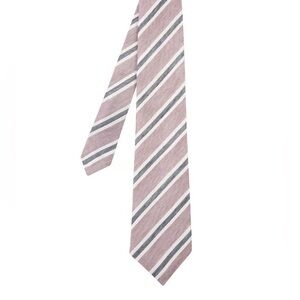 👔👨‍💼👔 PAUL SMITH Pink Linen/Silk Striped Tie